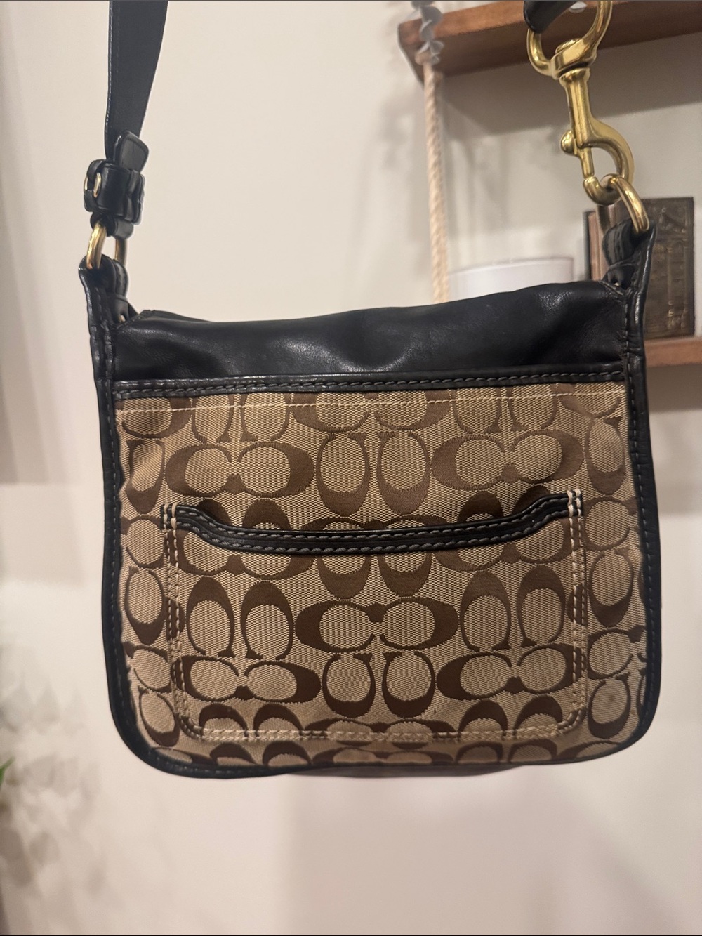 Coach Bleeker Brown Signature Canvas with Buckle Leather Flap shoulder bag - Picture 2 of 11